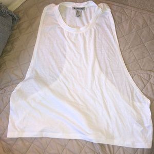 White racerback crop top